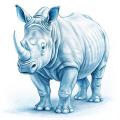 Fototapeta premium a rhinoceros sketch illustration