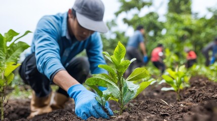 Reforestation initiatives combat deforestation and climate change.