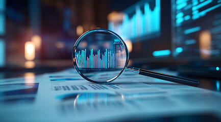 Business audit stock financial finance management on analysis data strategy with graph accounting marketing or report chart economy investment research profit concept