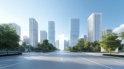 Fototapeta premium A modern urban landscape exploring the future of architecture in a skyscraper-dominated city