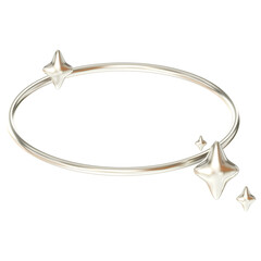3D shiny metallic Silver Hoop with Star illustration