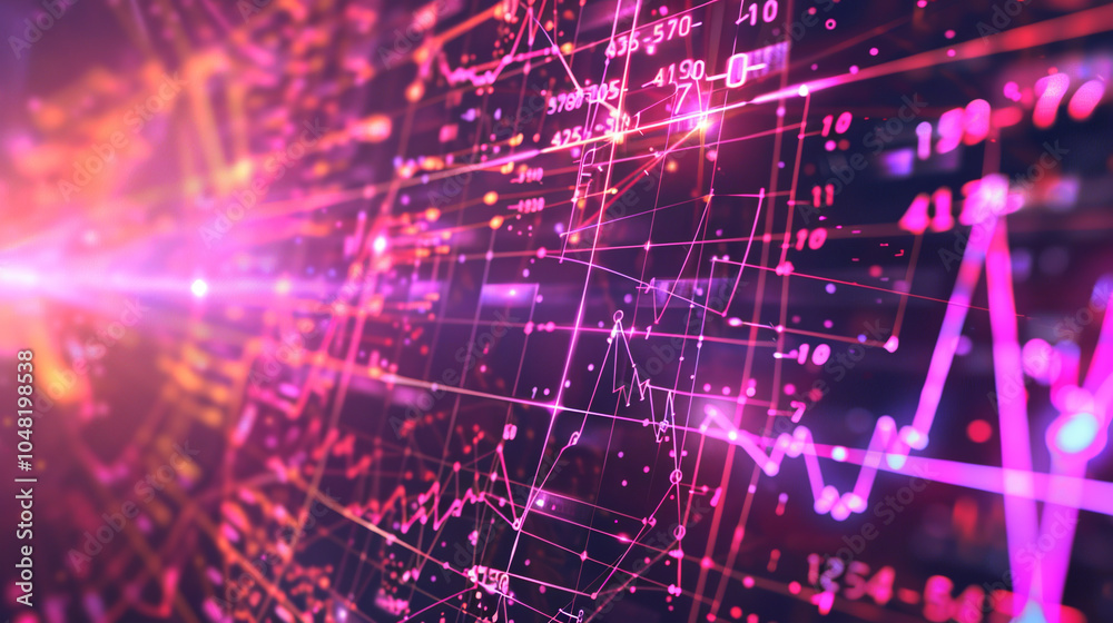 Poster a colorful image of numbers and lines that appears to be a graph