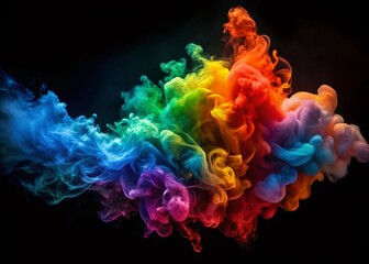 Dynamic Abstract Art of Colorful Smoke Explosion with Motion Texture for Artistic Backgrounds