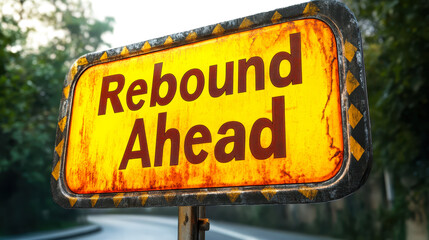 Rebound Ahead Sign Indicating Recovery and Economic Comeback Opportunity