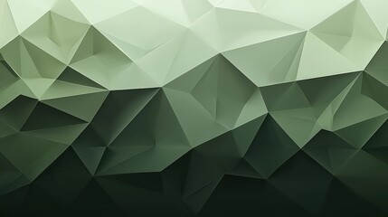 Obraz premium A modern low poly background in green with sharp, angular facets creating a layered geometric effect, providing depth and complexity to the design.