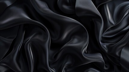 Fototapeta premium Abstract Black Satin Fabric Texture