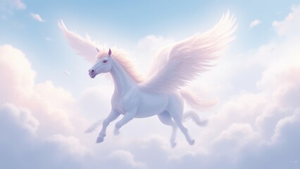 white horse in sky