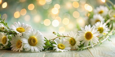 Obraz premium Elegant White Daisy Garland Corner for Fashion Photography - Beautiful Floral Decor