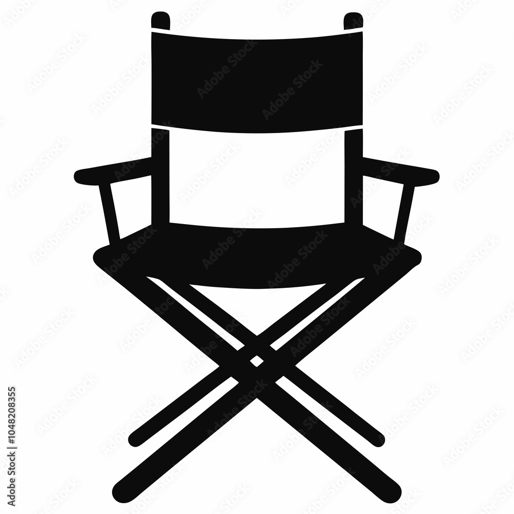 Wall mural foldable chair, director chair, silhouette vector, chair icon, foldable chair clipart, chair vector 