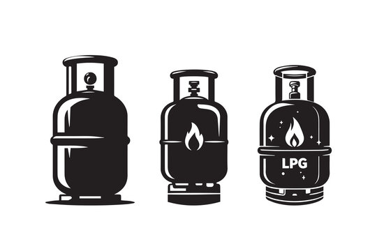 LPG Gas cylinder Silhouette Illustration