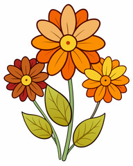 autumn flowers on a white background