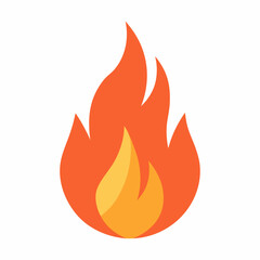 fire flame flat style icon on white background