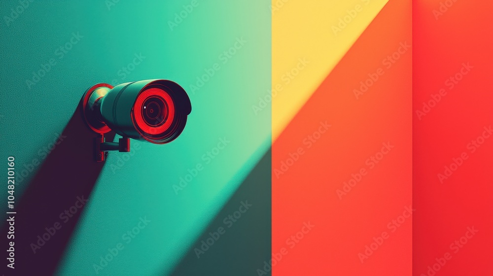 Poster an elegant representation of an ai camera analyzing rgb values for object recognition, visually emph