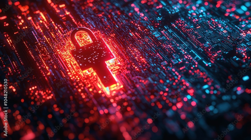 Poster an innovative representation of an ai-driven security system demonstrating encryption and decryption