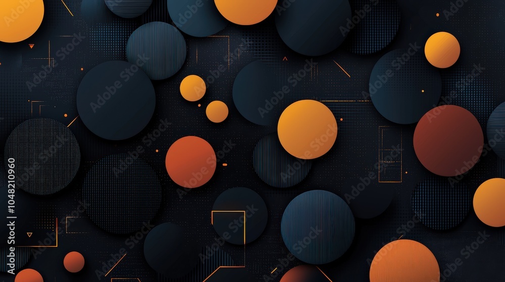 Poster black backdrop with abstract geometric patterns in muted tones, creating a sleek and professional fe