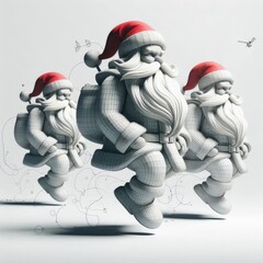 Santa Claus sketches on a white background