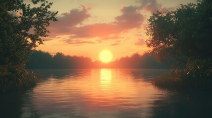 Fototapeta premium Sunset symbolizes the end of a chapter and the promise of a new beginning.