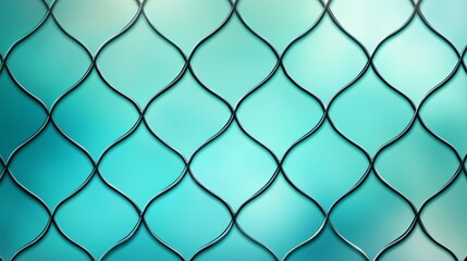 Fototapeta premium Abstract Teal Geometric Pattern with Curved Lines
