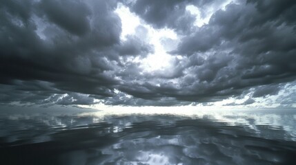 Majestic Storm Clouds Reflecting on Serene Lake - Ultra-Detailed Nature Landscape Photography