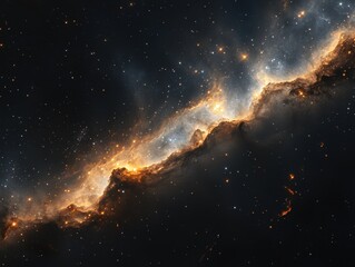 Naklejka premium Ethereal Nightscape with Blurred Stars, a mesmerizing view of twinkling celestial bodies against the vastness of a dark sky.