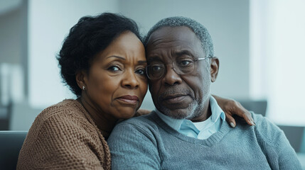 Obraz premium Older Woman Comforting Husband in Gentle Moment