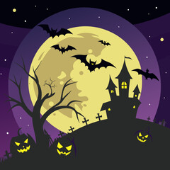 Illustration Halloween banner background