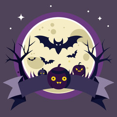 Illustration Halloween banner background