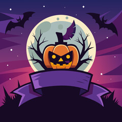 Illustration Halloween banner background