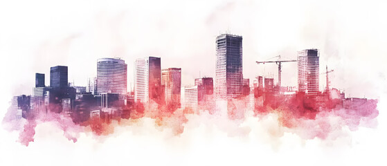 Obraz premium Construction Scenes Featuring Architects, Engineers, and Workers in Various Atmospheric Settings
