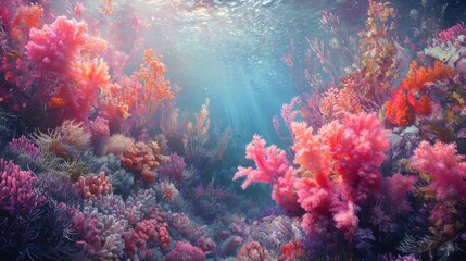 Obraz premium Dreamy Coral Garden Underwater Scene