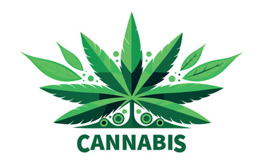 A simple and iconic logo featuring a green cannabis leaf, perfect for medical marijuana dispensaries, CBD products, or cannabis-related businesses.