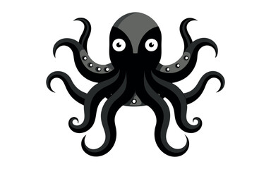 A cartoonish and comical depiction of an evil octopus, ideal for use in social media posts, websites, or merchandise.