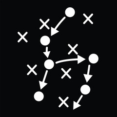 Soccer field strategy game tactic football vector board game plan. Soccer team strategy.