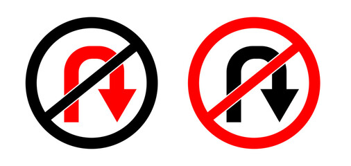 No U-turn right sign vector © Subhan
