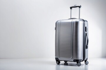 Gray Suitcase Isolated on White Background Perfect for Travel and Adventure Themes