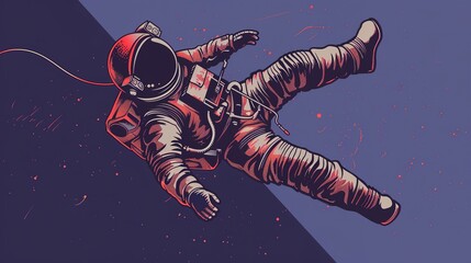 Astronaut Space Technology Illustration - a captivating and futuristic visual. The illustration highlights the essence of space exploration and advanced technology.