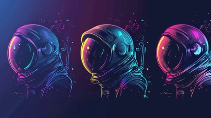 Astronaut Space Technology Illustration - a captivating and futuristic visual. The illustration highlights the essence of space exploration and advanced technology.