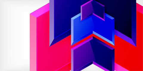 Obraz premium Vector 3d arrow techno design template