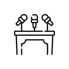 press conference icon illustration line art style