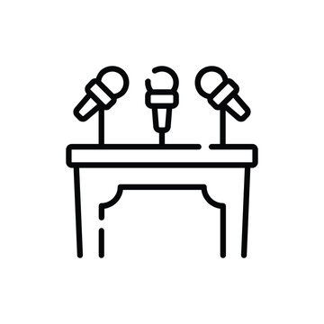 recommend clip art: press conference icon illustration line art style