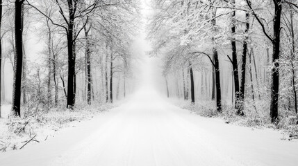 Obraz premium Describe a quiet winter morning covered in fresh snow. How does the world look, sound, and feel under a blanket of untouched white?