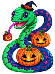 a snake wearing a Halloween costume 