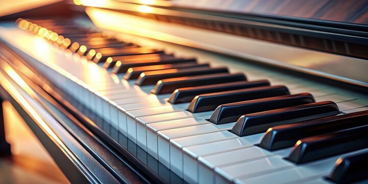 Low Perspective Tilt-Shift Photography of Piano Keys in Close-Up Focus for Music and Art Enthusiasts