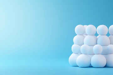 HR team network, interconnected management structure, 3D illustration