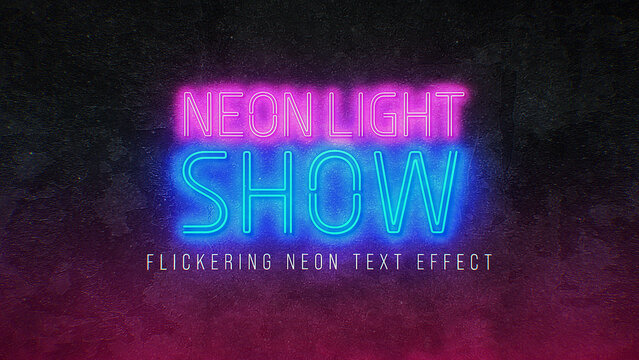 Flickering Neon Light Text Effect