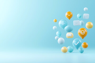 HR management system, streamlined network interface, 3D illustration