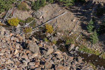 Golden Gate Canyon, Glen creek. Yellowstone National Park , Wyoming. Huckleberry Ridge Tuff form Island Park Caldera. Yellowstone Volcanic System.