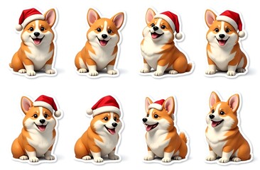 Obraz premium A large set of corgi collection set sticker pack