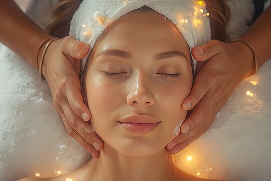 Ai massaggio rilassante al viso, estetico trattamento 05