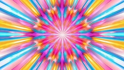 Obraz premium Light rays radiate from a central point, creating a stunning burst of color against a transparent background, cutout, png